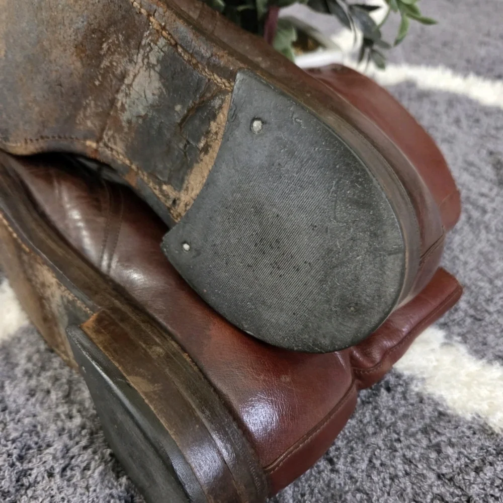 Vtg Polo Ralph Lauren Leather Lace Up Officer Military Field Boots Sz 10 England